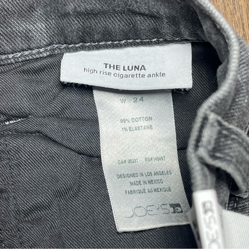 Joe’s Jeans Luna High Rise Cigarette Ankle Gray Wash Size 24 Stretch NWT Raw Hem - Picture 8 of 11